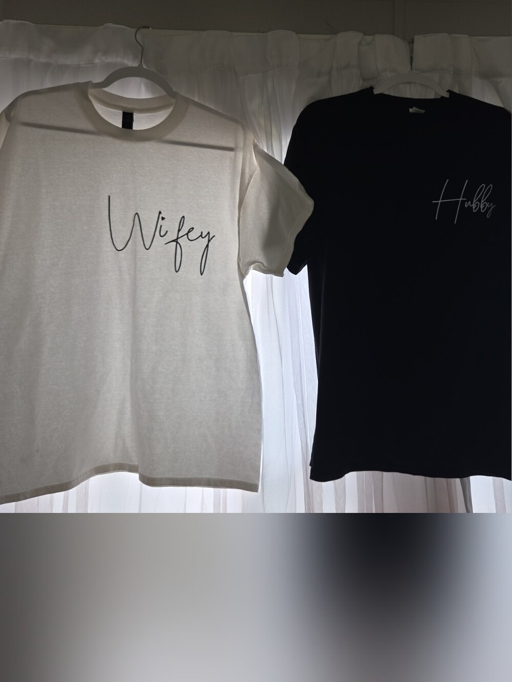 White and Black Graphic Tee Set - Script Logo